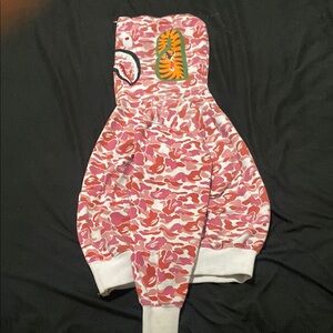 Pink and White Camouflage bape Hoodie